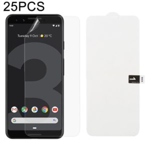 25 PCS Soft Hydrogel Film Full Cover Front Protector with Alcohol Cotton + Scratch Card for Google Pixel 3 (OEM)