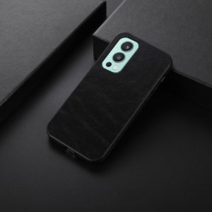 For OnePlus Nord 2 5G Business Genuine Leather Texture Shockproof Protective Leather Case(Black) (OEM)