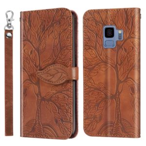 For Samsung Galaxy S9 Life of Tree Embossing Pattern Horizontal Flip Leather Case with Holder & Card Slot & Wallet & Photo Frame & Lanyard(Brown) (OEM)