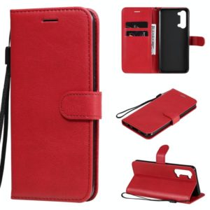 For Oppo Reno3 5G / Find X2 Lite Solid Color Horizontal Flip Protective Leather Case with Holder & Card Slots & Wallet & Photo Frame & Lanyard(Red) (OEM)