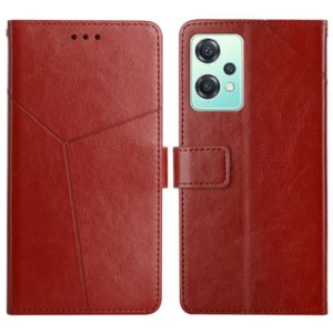 For OnePlus Nord CE 2 Lite/Realme 9 Pro 5G/Realme V25 Y Stitching Horizontal Flip Leather Phone Case(Brown) (OEM)