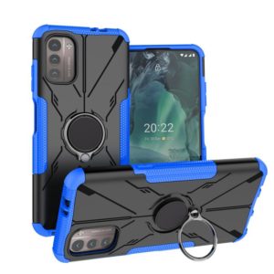For Nokia G21 Armor Bear Shockproof PC + TPU Phone Case with Ring(Blue) (OEM)