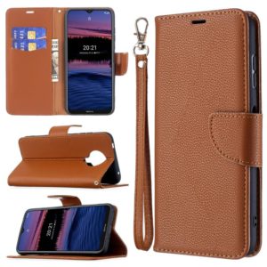 For Nokia G20 / G10 Litchi Texture Pure Color Horizontal Flip Leather Case with Holder & Card Slots & Wallet & Lanyard(Brown) (OEM)