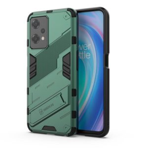For OnePlus Nord CE 2 Lite 5G/Realme 9 Pro Punk Armor 2 in 1 Shockproof Phone Case with Invisible Holder(Green) (OEM)