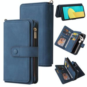 For LG Stylo 7 / Stylo 7 5G Skin Feel PU + TPU Horizontal Flip Leather Case With Holder & 15 Cards Slot & Wallet & Zipper Pocket & Lanyard(Blue) (OEM)