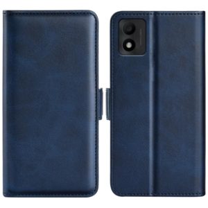 For TCL 303 Dual-side Magnetic Buckle Horizontal Flip Leather Phone Case(Dark Blue) (OEM)