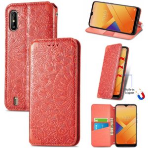 For Wiko Y81 Blooming Mandala Embossed Pattern Magnetic Horizontal Flip Leather Case with Holder & Card Slots & Wallet(Red) (OEM)