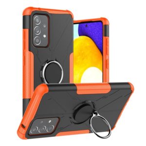 For Samsung Galaxy A52 5G / 4G Machine Armor Bear Shockproof PC + TPU Protective Case with Ring Holder(Orange) (OEM)