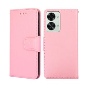 For OnePlus Nord 2T Crystal Texture Leather Phone Case(Pink) (OEM)