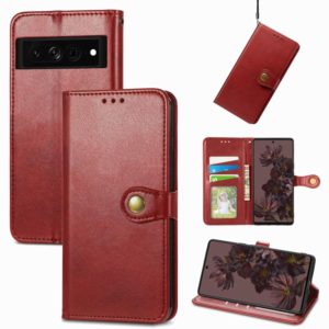 For Google Pixel 7 Pro 5G Retro Solid Color Buckle Leather Phone Case(Red) (OEM)