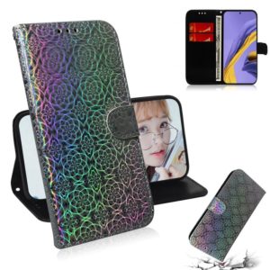 For Galaxy A51 Solid Color Colorful Magnetic Buckle Horizontal Flip PU Leather Case with Holder & Card Slots & Wallet & Lanyard(Silver) (OEM)
