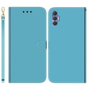 For Tecno Spark 8P Imitated Mirror Surface Horizontal Flip Leather Phone Case(Blue) (OEM)
