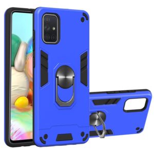 For Samsung Galaxy A71 2 in 1 Armour Series PC + TPU Protective Case with Ring Holder(Dark Blue) (OEM)