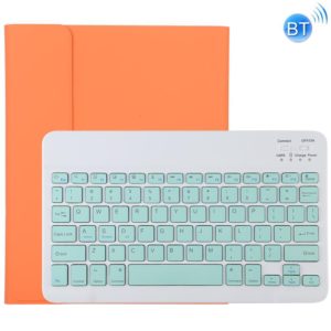 TG11B Detachable Bluetooth Green Keyboard + Microfiber Leather Tablet Case for iPad Pro 11 inch (2020), with Pen Slot & Holder (Orange) (OEM)