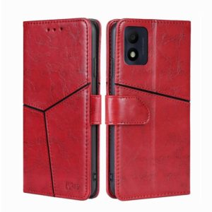 For alcatel 1B 2022 Geometric Stitching Horizontal Flip Leather Phone Case(Red) (OEM)