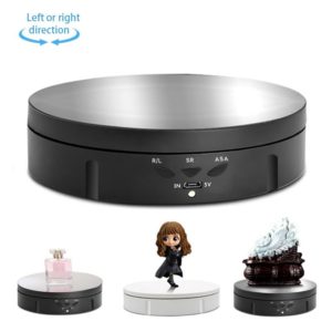 14.6cm USB Electric Rotating Turntable Display Stand Video Shooting Props Turntable for Photography, Load: 10kg(Black Mirror) (OEM)