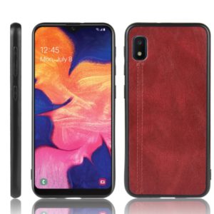 For Galaxy A10e Shockproof Sewing Cow Pattern Skin PC + PU + TPU Case(Red) (OEM)