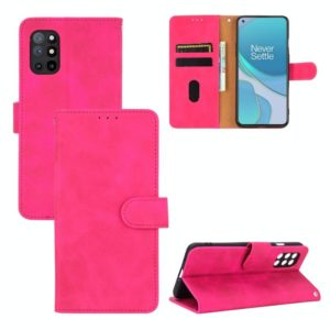 For OnePlus 8T Solid Color Skin Feel Magnetic Buckle Horizontal Flip Calf Texture PU Leather Case with Holder & Card Slots & Wallet(Rose Red) (OEM)