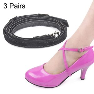 Cross Section High Heels Leather Shoes Anti-Heel Laces(Suede Black) (OEM)