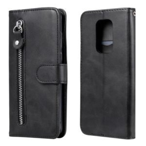 For Motorola Moto G9 Play / Moto E7 Plus Fashion Calf Texture Zipper Horizontal Flip Leather Case with Holder & Card Slots & Wallet(Black) (OEM)