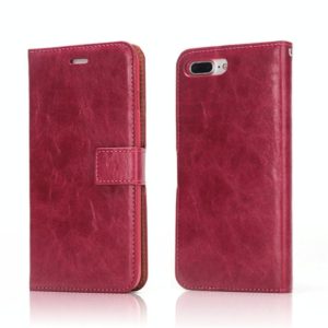 Crazy Horse Texture Detachable Magnetic Back Cover Horizontal Flip Leather Case with Holder & Card Slots & Photo Frame & Wallet For iPhone 8 Plus / 7 Plus(Red) (OEM)