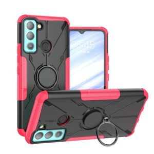 For Tecno Pop 5 LTE Armor Bear Shockproof PC + TPU Phone Case(Rose Red) (OEM)