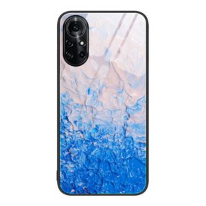 For Huawei Nova 8 Pro Marble Pattern Glass Protective Phone Case(Ocean Waves) (OEM)