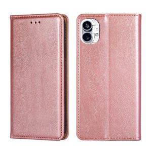 For Nothing Phone 1 Gloss Oil Solid Color Magnetic Leather Phone Case(Rose Gold) (OEM)