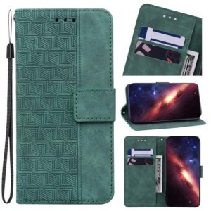 For Infinix Zero X Neo / X6810 Geometric Embossed Leather Phone Case(Green) (OEM)