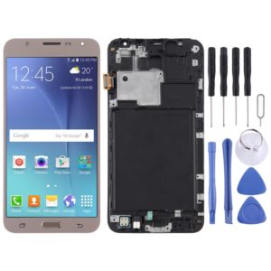 TFT LCD Screen for Galaxy J7 (2015) / J700F Digitizer Full Assembly with Frame (Gold) (OEM)