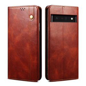 For Google Pixel 7 5G Oil Wax Crazy Horse Texture Leather Phone Case(Brown) (OEM)