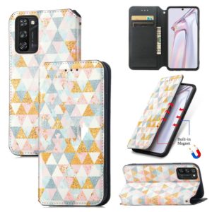 For Blackview A100 Colorful Magnetic Horizontal Flip PU Leather Case with Holder & Card Slot & Wallet(Rhombus) (OEM)