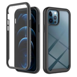 For iPhone 12 / 12 Pro Starry Sky Solid Color Series Shockproof PC + TPU Case with PET Film(Black) (OEM)