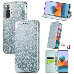 For Xiaomi Redmi Note 10 Pro Blooming Mandala Embossed Pattern Magnetic Horizontal Flip Leather Case with Holder & Card Slots & Wallet(Grey) (OEM)