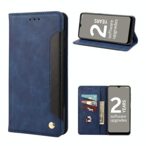 For Nokia G21 Skin Feel Splicing Leather Phone Case(Blue) (OEM)