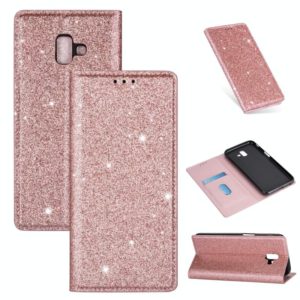 For Samsung Galaxy J6+ Ultrathin Glitter Magnetic Horizontal Flip Leather Case with Holder & Card Slots(Rose Gold) (OEM)