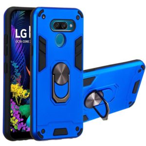 For LG K50 2 in 1 Armour Series PC + TPU Protective Case with Ring Holder(Dark Blue) (OEM)