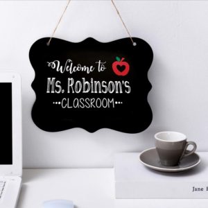 Double-Sided Lanyard Wooden Small Blackboard Home Decoration Message Simple Listing(Geometry 24.5x20cm) (OEM)
