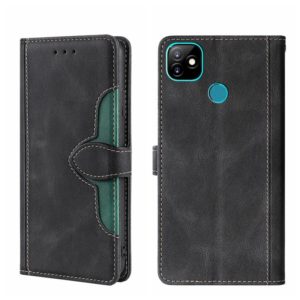 For Itel Vision 1 Skin Feel Straw Hat Magnetic Buckle Leather Phone Case(Black) (OEM)