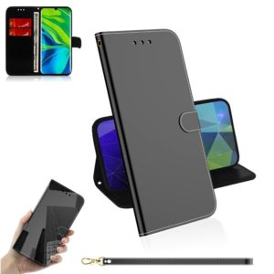 For Xiaomi Mi CC9 Pro / Note 10 / Note 10 Pro Mirror-like Magnetic Attraction Horizontal Flip Leather Case with Lanyard, Support Holder & Card Slot & Wallet(Black) (OEM)