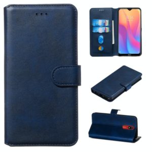 For Xiaomi Redmi 8A / Redmi 8 Classic Calf Texture Horizontal Flip PU Leather Case, with Holder & Card Slots & Wallet(Blue) (OEM)