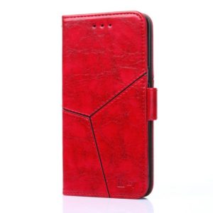 For iPhone XS Max Geometric Stitching Horizontal Flip TPU + PU Leather Case with Holder & Card Slots & Wallet(Red) (OEM)