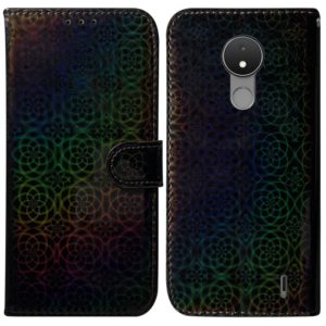 For Nokia C21 Colorful Magnetic Buckle Leather Phone Case(Black) (OEM)