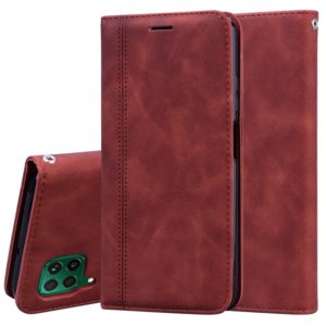 For Huawei P40 Lite Frosted Business Magnetic Horizontal Flip PU Leather Case with Holder & Card Slot & Lanyard(Brown) (OEM)