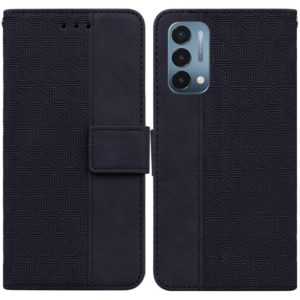 For OnePlus Nord N200 5G Geometric Embossed Leather Phone Case(Black) (OEM)