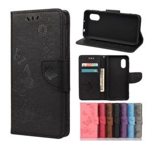 For Samsung Galaxy Xcover 5 Butterflies Embossing Horizontal Flip Leather Case with Holder & Card Slots & Wallet(Black) (OEM)