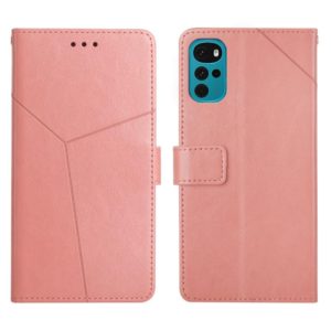 For Motorola Moto G22 Y Stitching Horizontal Flip Leather Phone Case(Rose Gold) (OEM)