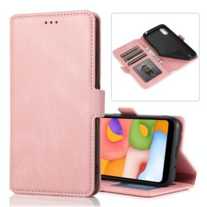 For Samsung Galaxy A01 Retro Magnetic Closing Clasp Horizontal Flip Leather Case with Holder & Card Slots & Photo Frame & Wallet(Rose Gold) (OEM)
