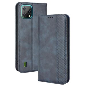 For Blackview A55 Magnetic Buckle Retro Crazy Horse Leather Phone Case(Blue) (OEM)