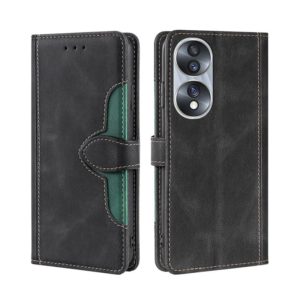 For Honor 70 Skin Feel Magnetic Buckle Leather Phone Case(Black) (OEM)
